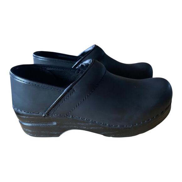 Dansko Clogs Women's Solid Black Leather Nurse Slip-Ons Size EU 35 US 5 - Picture 3 of 11